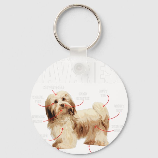 Anatomy Of A Havanese - Cuban Havaneser Havanezer  Key Ring (Front)