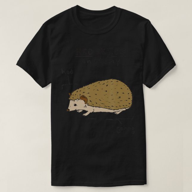 Anatomy Of A Hedgehog Funny Illustration Hed Gehog T-Shirt (Design Front)