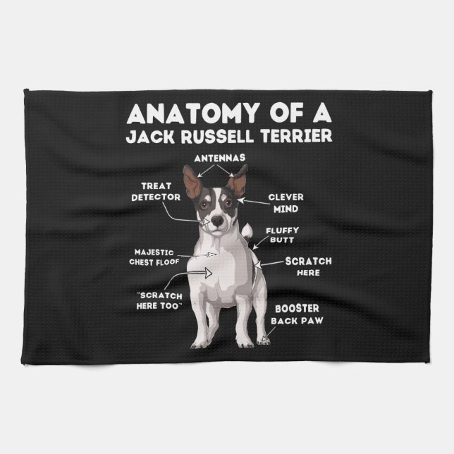 Anatomy of a Jack Russell Terrier Tea Towel (Horizontal)