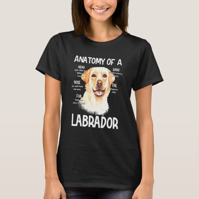 Anatomy Of A Labrador For Dog  Head Noise Ear T-Shirt (Front)