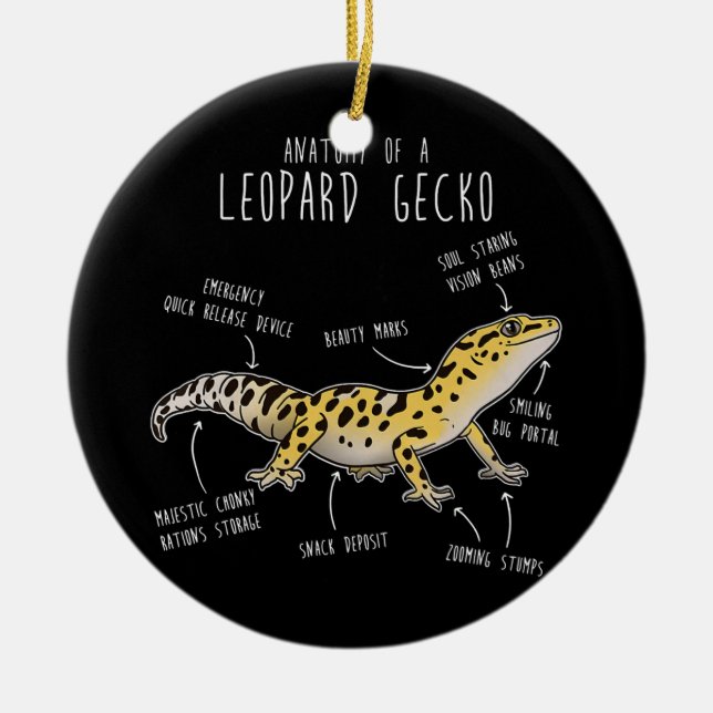 Anatomy Of A Leopard Gecko Funny Gecko Mum Ceramic Tree Decoration (Front)