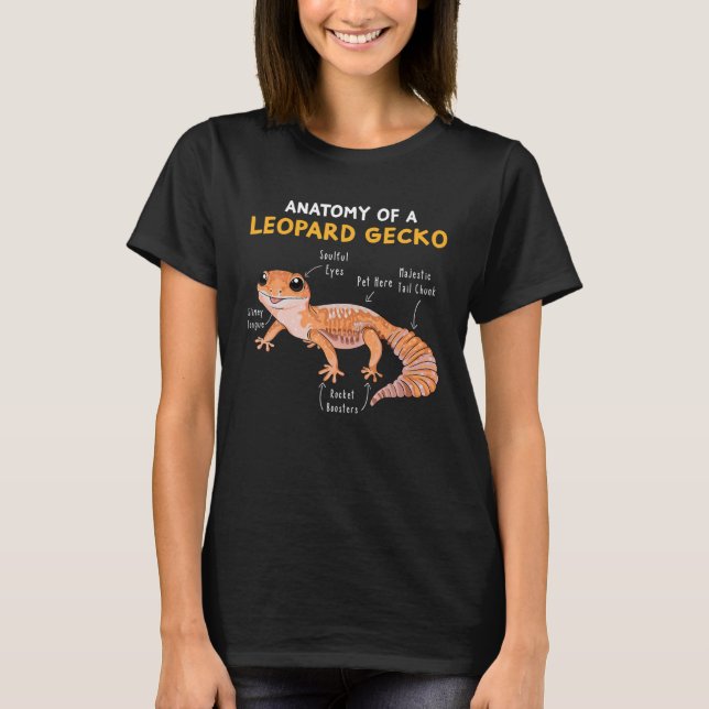 Anatomy Of A Leopard Gecko Funny Gecko Mum Reptile T-Shirt (Front)