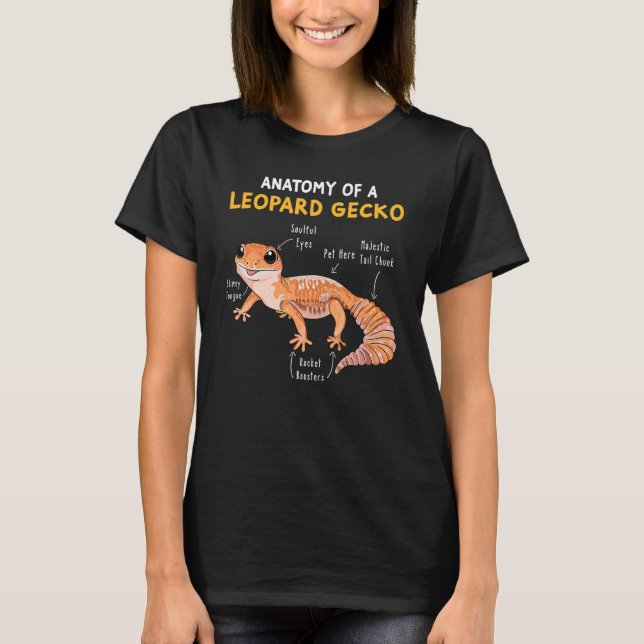 Anatomy Of A Leopard Gecko  Gecko Mum Reptile Dad T-Shirt (Front)