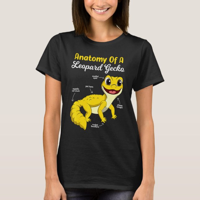 Anatomy Of A Leopard Gecko Tiny Dinosaur As Pet T-Shirt (Front)