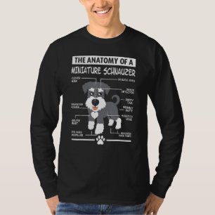 Anatomy Of A Miniature Schnauzer Dog Dog Mum Dog D T-Shirt