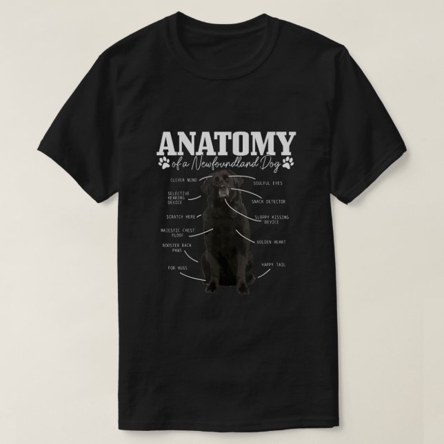 Anatomy Of A Newfoundland Dog Funny Cute Newfoundl T-Shirt (Design Front)