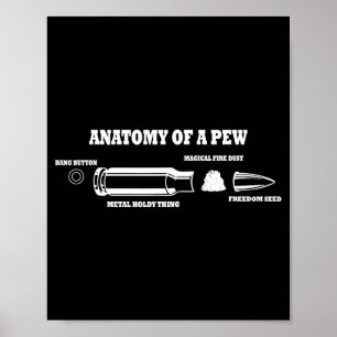 Anatomy of a pew - funny bullet graphic joke  poster
