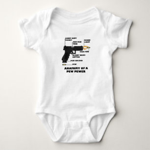Anatomy of a Pew Pewer Ammo and Gun Amendment Meme Baby Bodysuit