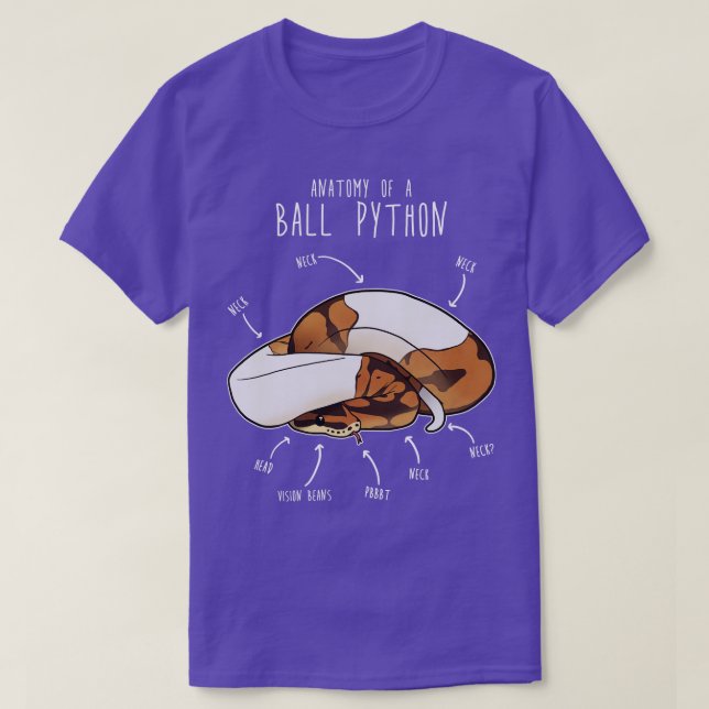 Anatomy of a Piebald Ball Python T-Shirt (Design Front)
