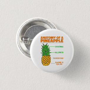 Anatomy Of A Pineapple Lovers Holidays Family Cool 3 Cm Round Badge