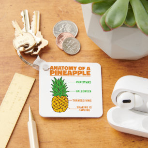 Anatomy Of A Pineapple Lovers Holidays Family Cool Key Ring