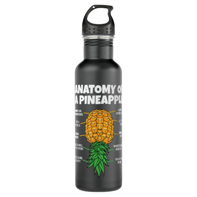 Anatomy Of A Pineapple Swinger Funny Upside Down P 710 Ml Water Bottle (Front)