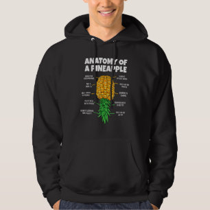 Anatomy Of A Pineapple Swinger  Upside Down Pineap Hoodie