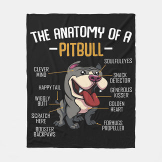 Anatomy Of A Pitbull Cute Fleece Blanket
