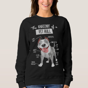 Anatomy Of A Pitbull  Dog Lover   Sweatshirt