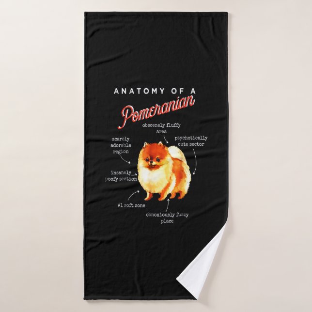 Anatomy Of A Pomeranian Soft Zone Gift Bath Towel (Bath Towel)