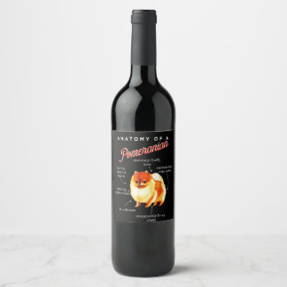 Anatomy Of A Pomeranian Soft Zone Gift Wine Label