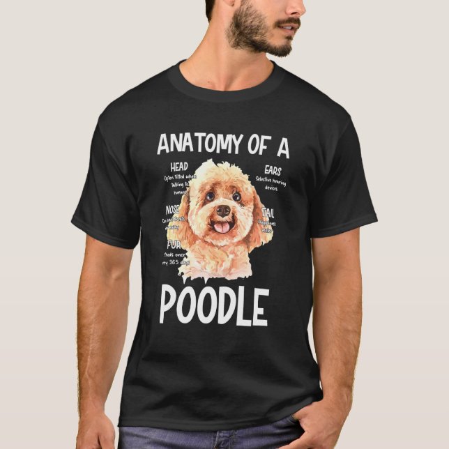 Anatomy Of A Poodle For Dog  Head Noise Ear T-Shirt (Front)