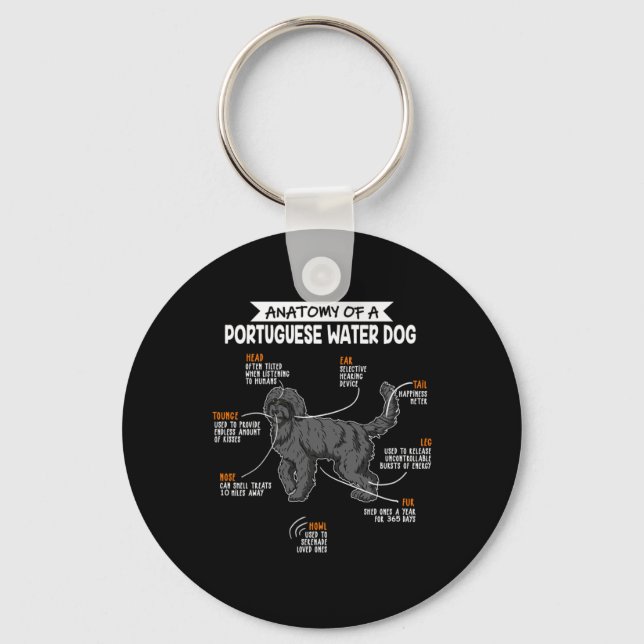 Anatomy Of A Portuguese Water Dog Dog Owner Gift Key Ring (Front)