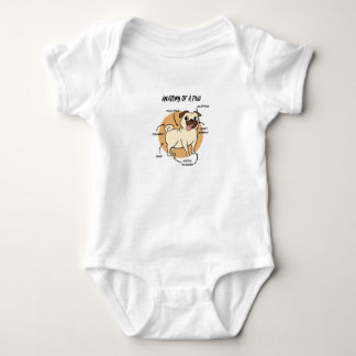 ANATOMY OF A PUG BABY BODYSUIT