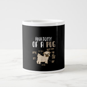 Anatomy Of A Pug Breed Dog Pet Hound Lover Large Coffee Mug