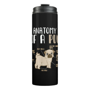 Anatomy Of A Pug Breed Dog Pet Hound Lover Thermal Tumbler
