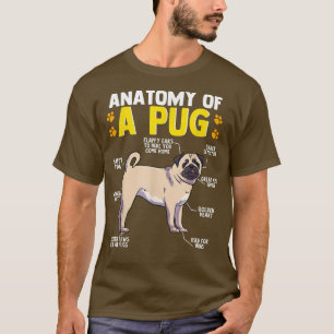 Anatomy Of A Pug Dog Funny Dog Lover Gift  T-Shirt