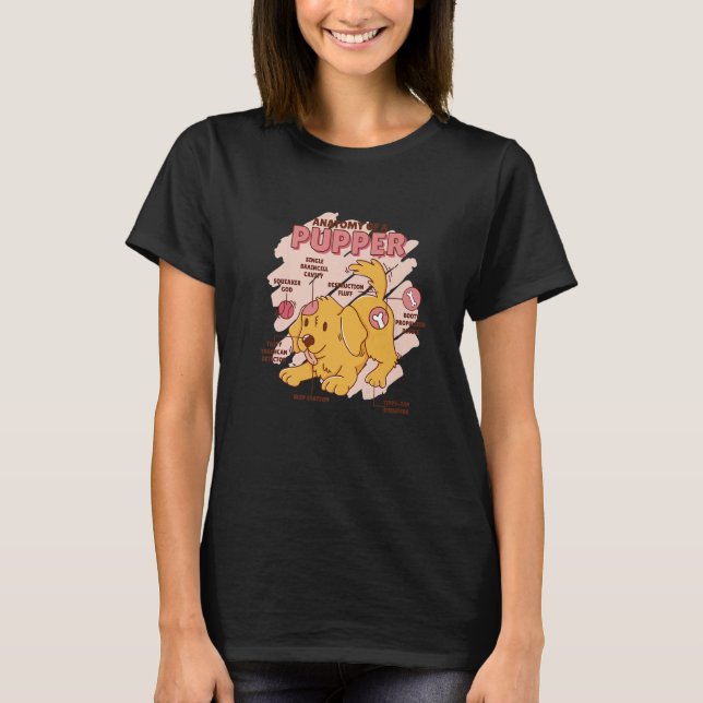 Anatomy of a puppy cute dog motif T-Shirt (Front)