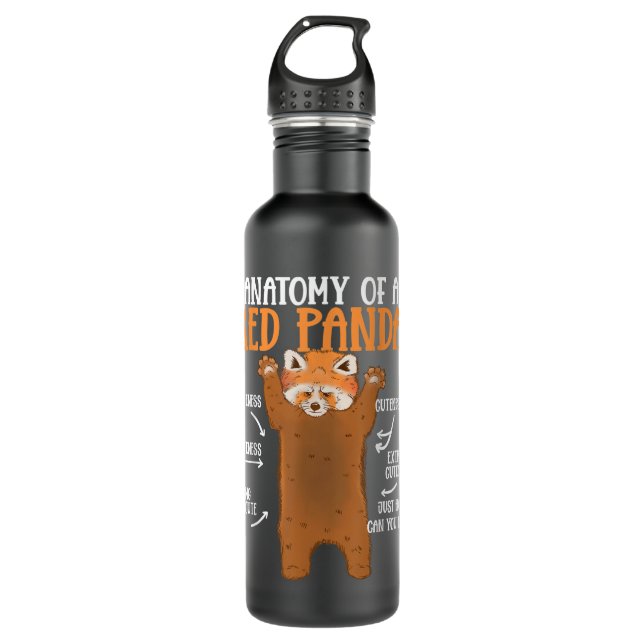 Anatomy of a Red Panda Science Zoologist Cute Pand 710 Ml Water Bottle (Front)