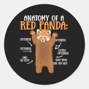 Anatomy Of A Red Panda Science Zoologist Panda Classic Round Sticker