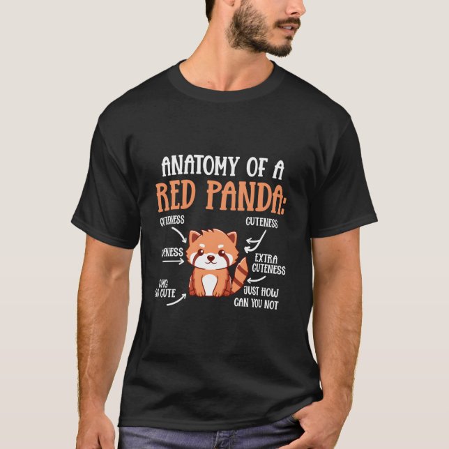 Anatomy Of A Red Panda Science Zoologist Panda T-Shirt (Front)