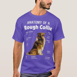 Anatomy Of A Rough Collie Funny Dog Puppy Gift T-Shirt