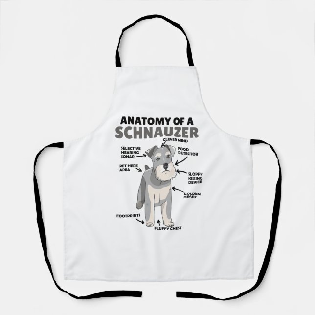Anatomy Of A Schnauzer Cute Dog Puppy Apron (Front)