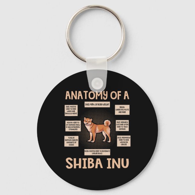 Anatomy Of A Shiba Inu Funny Puppy Gift Key Ring (Front)