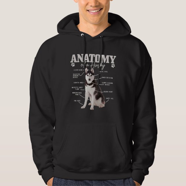 Anatomy Of A Siberian Husky Funny Cute Dog Husky M Hoodie (Front)