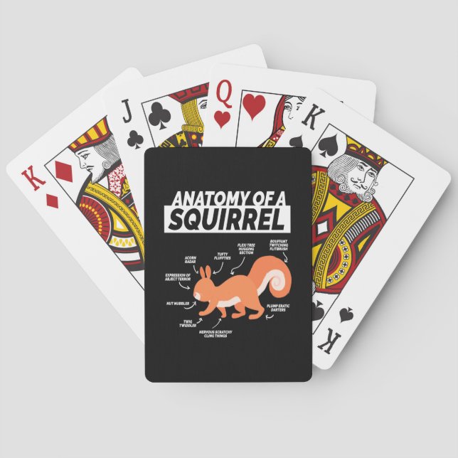 Anatomy Of A Squirrel Playing Cards (Back)