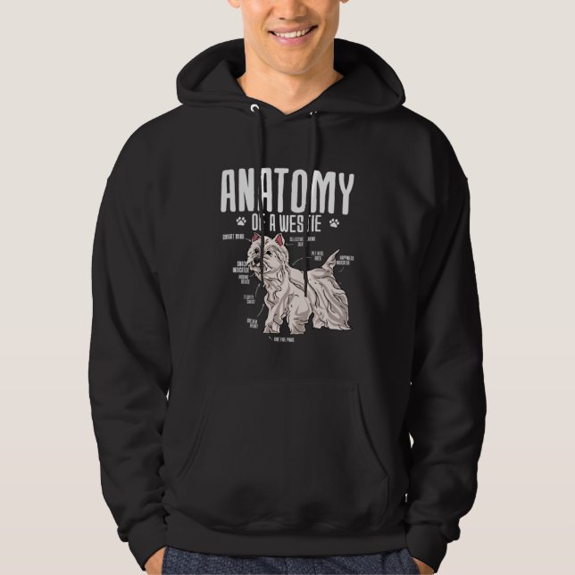 Anatomy Of A West Highland White Terrier Hoodie (Front)