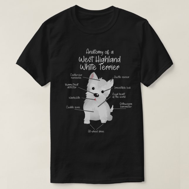 Anatomy of a West Highland White Terrier | Westie  T-Shirt (Design Front)
