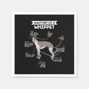 Anatomy Of A Whippet Dog Napkin