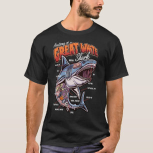 Anatomy of a White Shark Fish Shark Educational T-Shirt