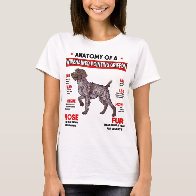 Anatomy of a Wirehaired Pointing Griffon Dog T Shi T-Shirt (Front)