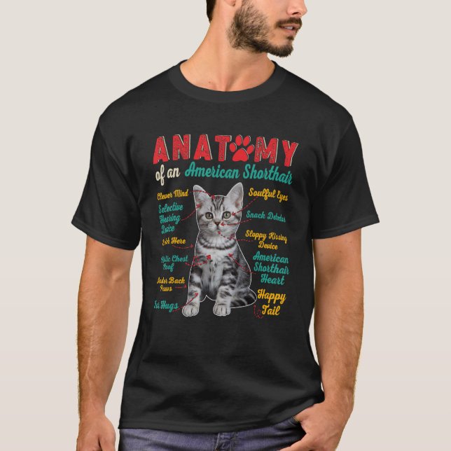 Anatomy Of An American Shorthair Clever Soulful Ha T-Shirt (Front)