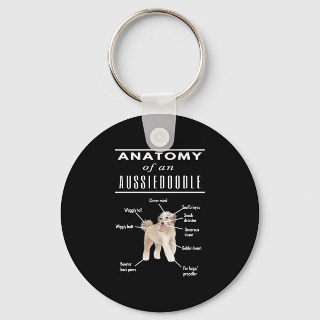 Anatomy of An Aussiedoodle Dog Key Ring (Front)