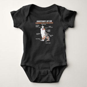 Anatomy Of An Australian Shepherd Sweet Dogs Baby Bodysuit