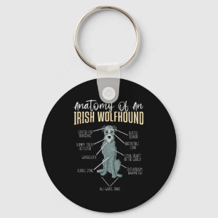 Anatomy Of An Irish Wolfhound  Key Ring