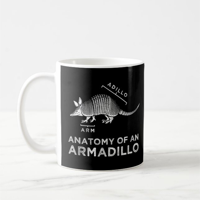 Anatomy Of Armadillo Funny Texas Armadillos Wildli Coffee Mug (Left)
