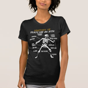 Anatomy of Brazilian Jiu Jitsu Fighter Skeleton T-Shirt