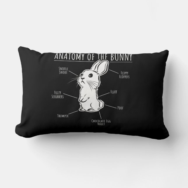 Anatomy Of  Bunny - Cute Rabbit Pet Love Lumbar Cushion (Front)