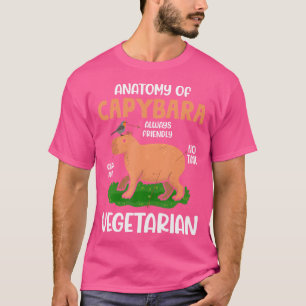 Anatomy Of Capybara Funny Cavies Rodent Capybara L T-Shirt