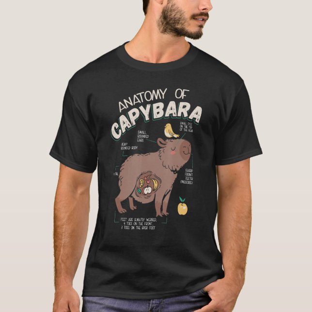 Anatomy Of Capybara Rodent Animals Capybaras Funny T-Shirt (Front)